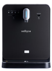 Wellsys S4 countertop sparkling-water unit, front view; optional stand not shown